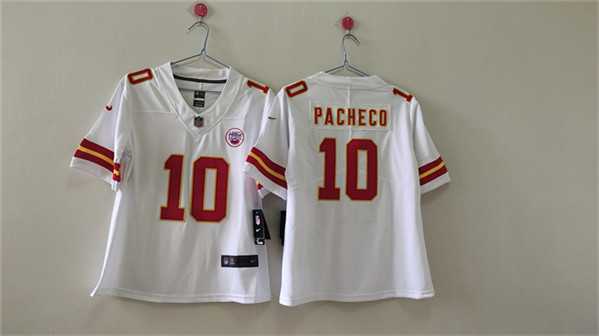 Women%27s Kansas City Chiefs #10 Isiah Pacheco White Vapor Untouchable Limited Stitched Jersey->women nfl jersey->Women Jersey